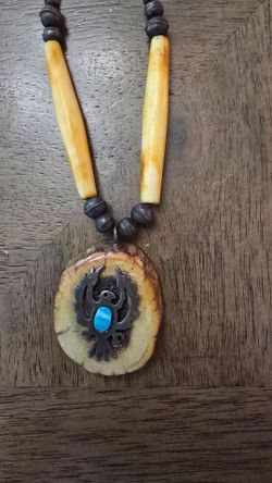 Antique bone turquoise necklace