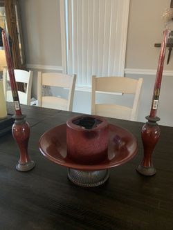 Part lite Moroccan bowl and candle holders (retired)