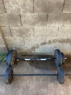 Curl Bar & Weights PLEASE READ