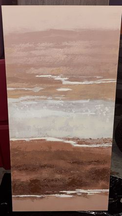 Tall Neutral Abstract Canvas Wall Art – Earth Tone Decor