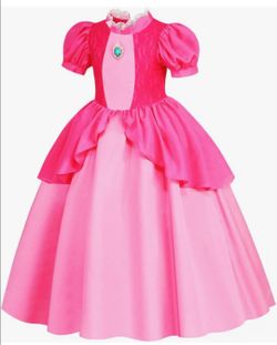 BRAND NEW Princess Peach Costume for Girls Halloween Carnival Cosplay Party Dress Pink, Size chart in post,  size 150 (9-12 years)