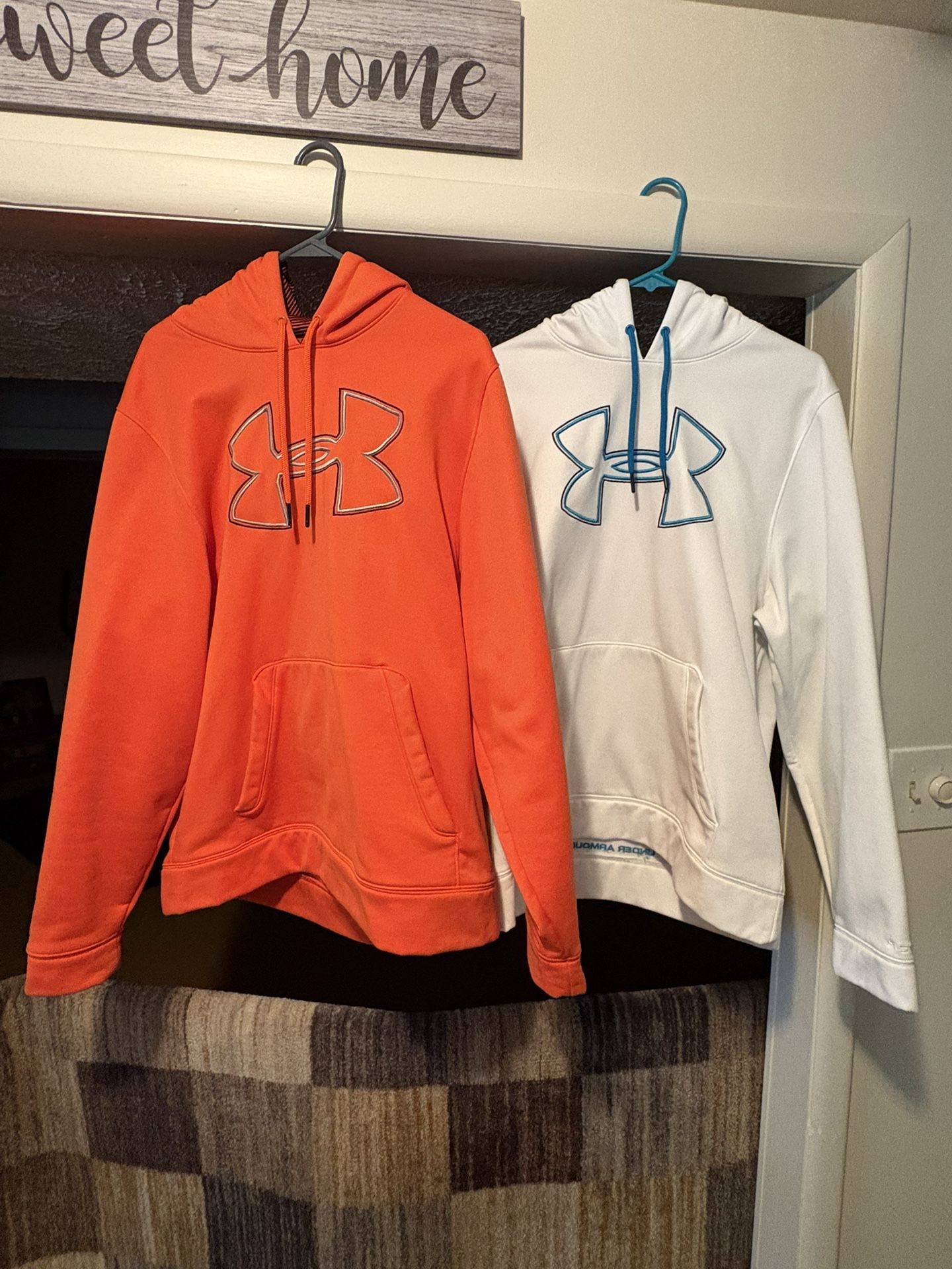 2-Lg Under Armour /Storm (pull over hoodies)