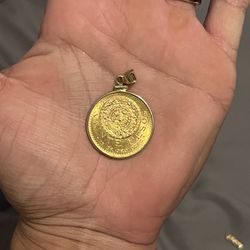 20 Peso Solid Gold Coin With 14k Gold Bezel 