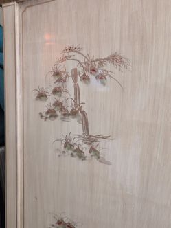 Vintage Chinese 2-Piece Wall Art Panel Set – Hand Painted Decorative Panels – 76” x 42”5 ft