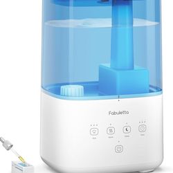 FABULETTA Humidifiers for Bedroom, 4.5L Warm and Cool Mist Humidifier Large Room for Home, 45H Runtime Room Humidifier with Detachable Top-fill Water 