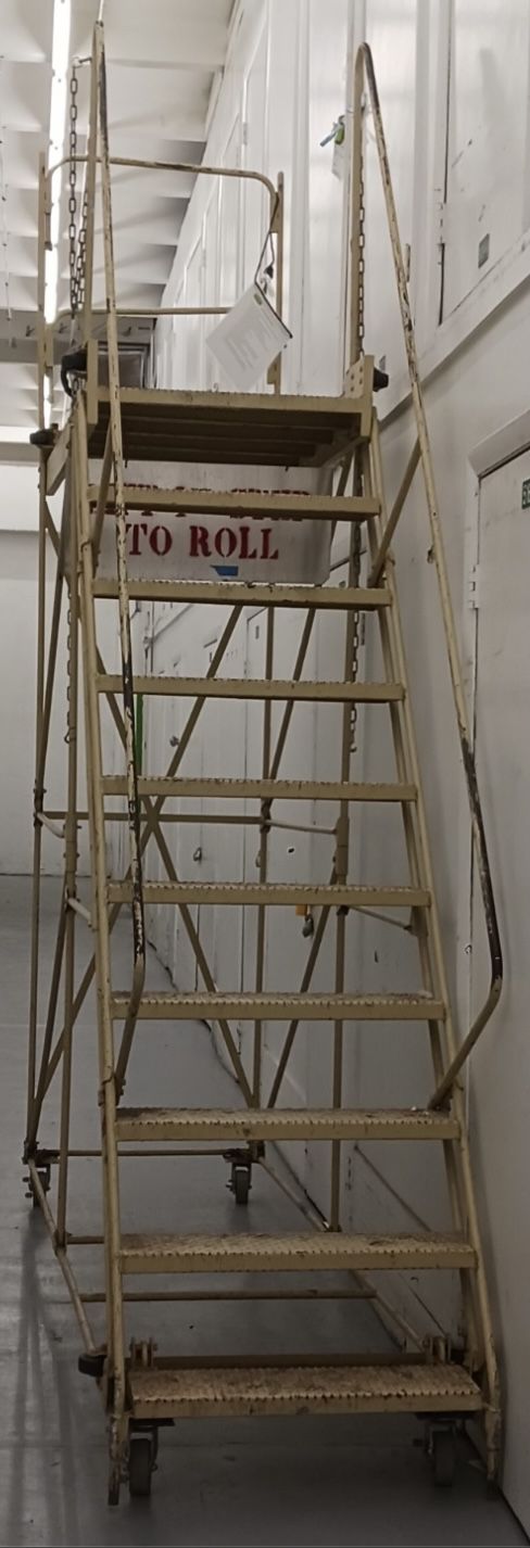 Rolling 10 Step Warehouse Ladder With Platform On Top Has To Be Picked Up On Thursday Morning!