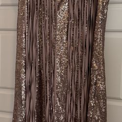 Women’s Dance & Marvel Sequin Fringe Dress Size L Rose Gold