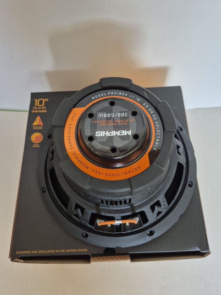 MEMPHIS ( 1 ) 10 INCH 2 OR 4 OHM SELECTABLE VOICE COIL CAR SUBWOOFER 600 WATTS