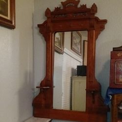 Early 20th Century Boho Eastlake Dresser With Ornate Mirror 