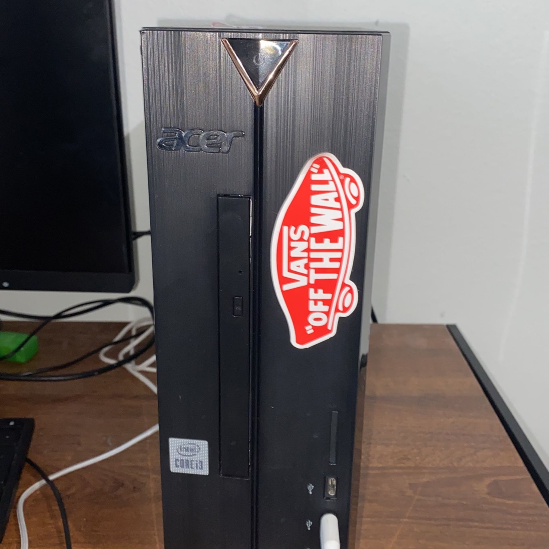 Office Desktop With Keyboard, Mouse, And Microphone.