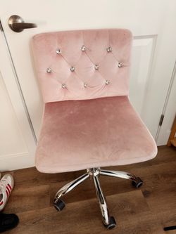 Pink Velvet Vanity / Office Chair – $35 OBO