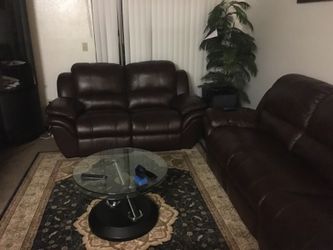 Five seater leather sofa