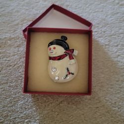 Snowman Brooch