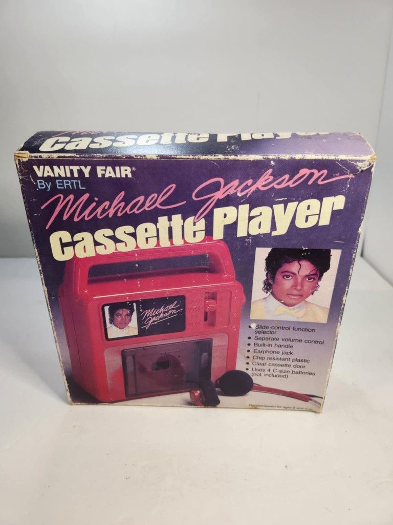 Vintage Michael Jackson Cassette Player w/Box NOT WORKING 80's Retro Ertl Fair