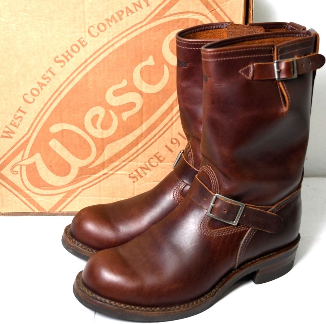 Wesco Custom Boss Engineer Boots Brown Leather Mens Size 10.5D USA Made Vibram