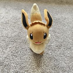 Pokémon Nintendo Eevee Plush Toy Stuffed Animal Fuzzy Standing Open Eyes