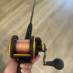 7” Penn Squall 40 Lad Conventional Reel And Rod Combo