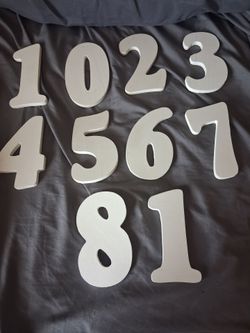 White Wooden Number Set 0–8