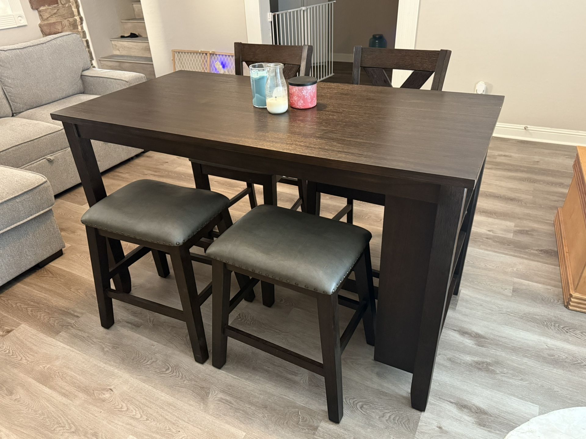 Counter Height Dining Table With Shelves