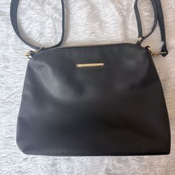 Steve Madden Black Shoulder Bag with Gold Accents