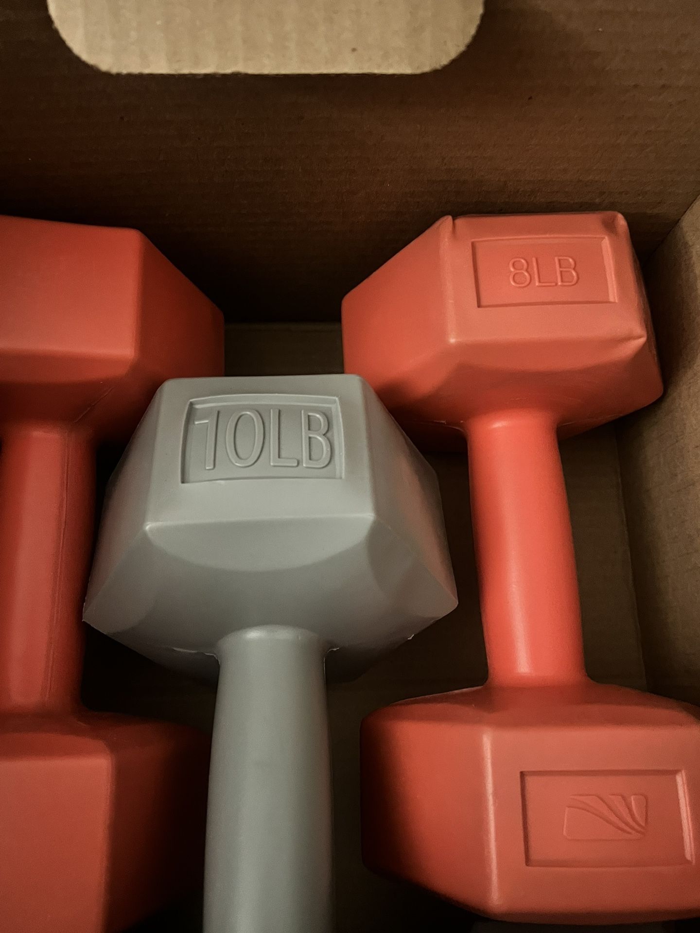Two sets of dumbbells.