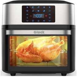 GLUCK Air Fryer Oven, 10-in-1 20 QT Airfryer Oven with Visible Cooking Window, Large Air Fryer Toaster Oven Combo with Recipes & 13 Accessories, ETL C