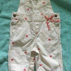 Baby Girl Oshkosh Jumper Vestbak Overalls Size 18 Months White Pink