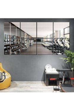 Brand New Home Gym Mirror Tiles 11'' x 11'' x 8PCS Full Body Mirror Full Length & Wall Mounted Mirrors Decorative for Home Gym, Door, Bedroom & Bathro