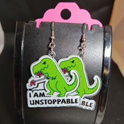 Handmade Stainless Steel Hypoallergenic Dino Earrings