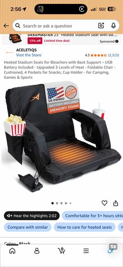 Heated game bleachers chair