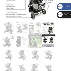 Twin way Double Stroller 