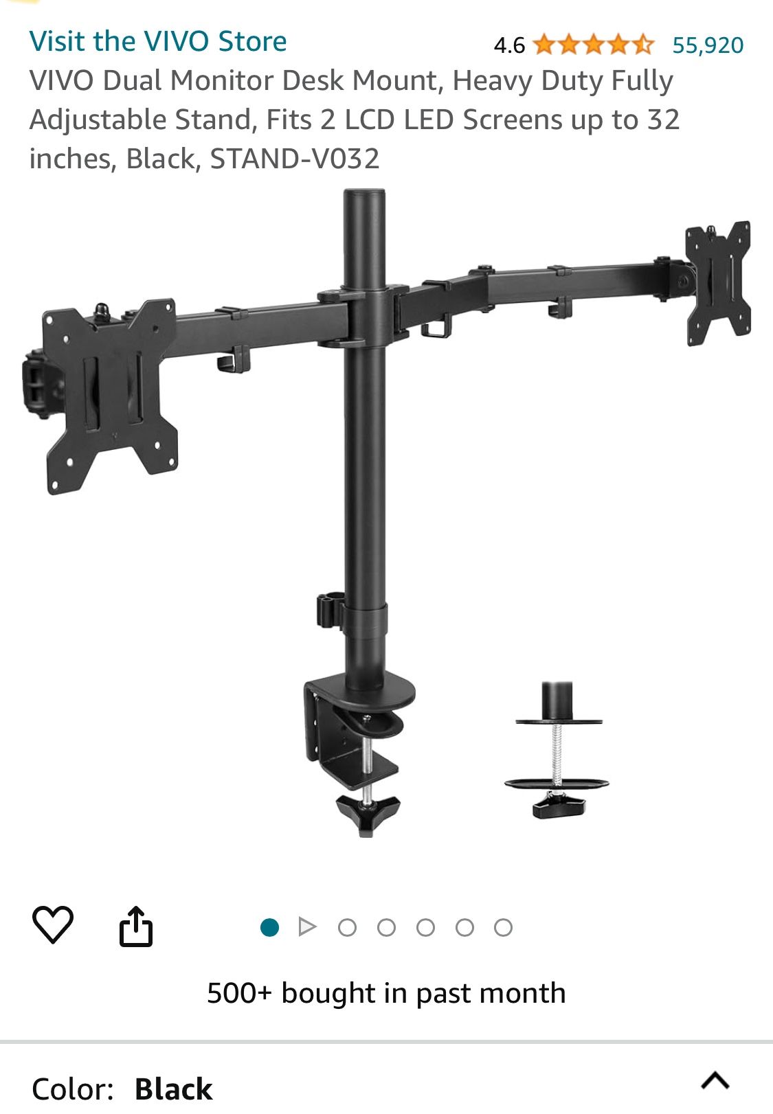 VIVO Dual Monitor Desk Mount, Heavy Duty Fully Adjustable Stand
