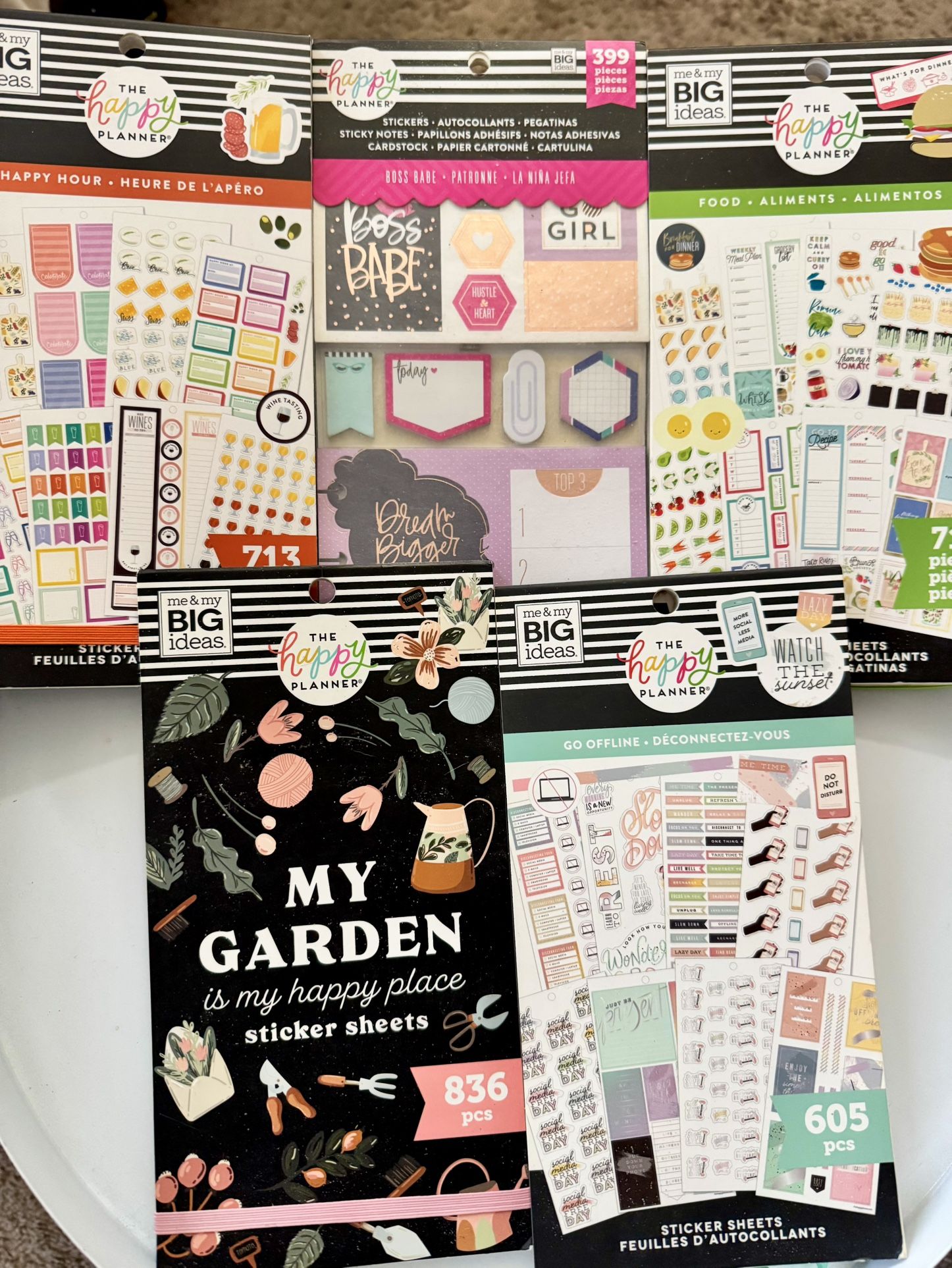 🌸 The Happy Planner Sticker Books – Bundle of 5 (Planner & Scrapbook Stickers)