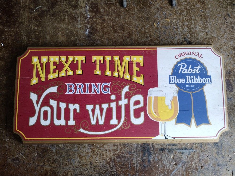 Pabst Beer Wooden Sign