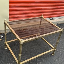 Glass Top Gold Coffee Table 