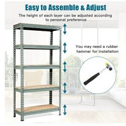 Costway 72''Heavy Duty Steel 5 Level Garage Shelf Storage Adjustable Shelves