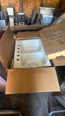 Eljer Enamel CST Iron Sink Double Bowl Sink