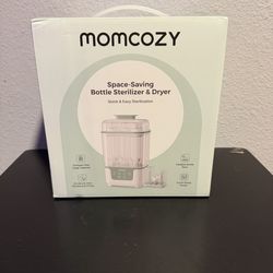Momcozy Bottle Sterilizer and Dryer, Modular Nesting Space Saving Design, 6 Bottles Capacity, 4 in 1 Compact Sterilizer for Baby Bottles, Breast Pump 