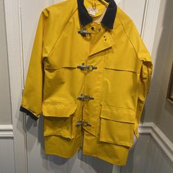 Ladies Size Small Talbots Yellow Rain Slicker Jacket