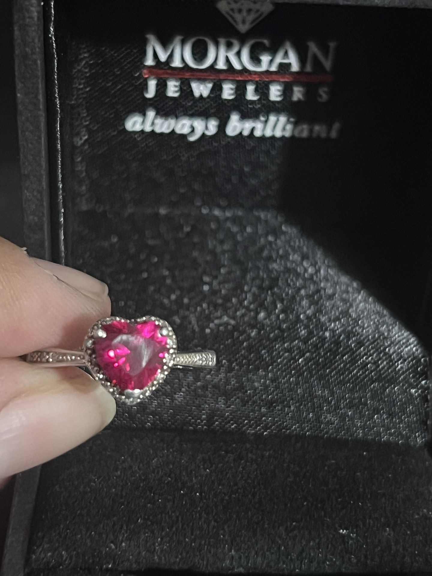 Morgan Jewelers Heart Shaped Ruby Ring Size 4