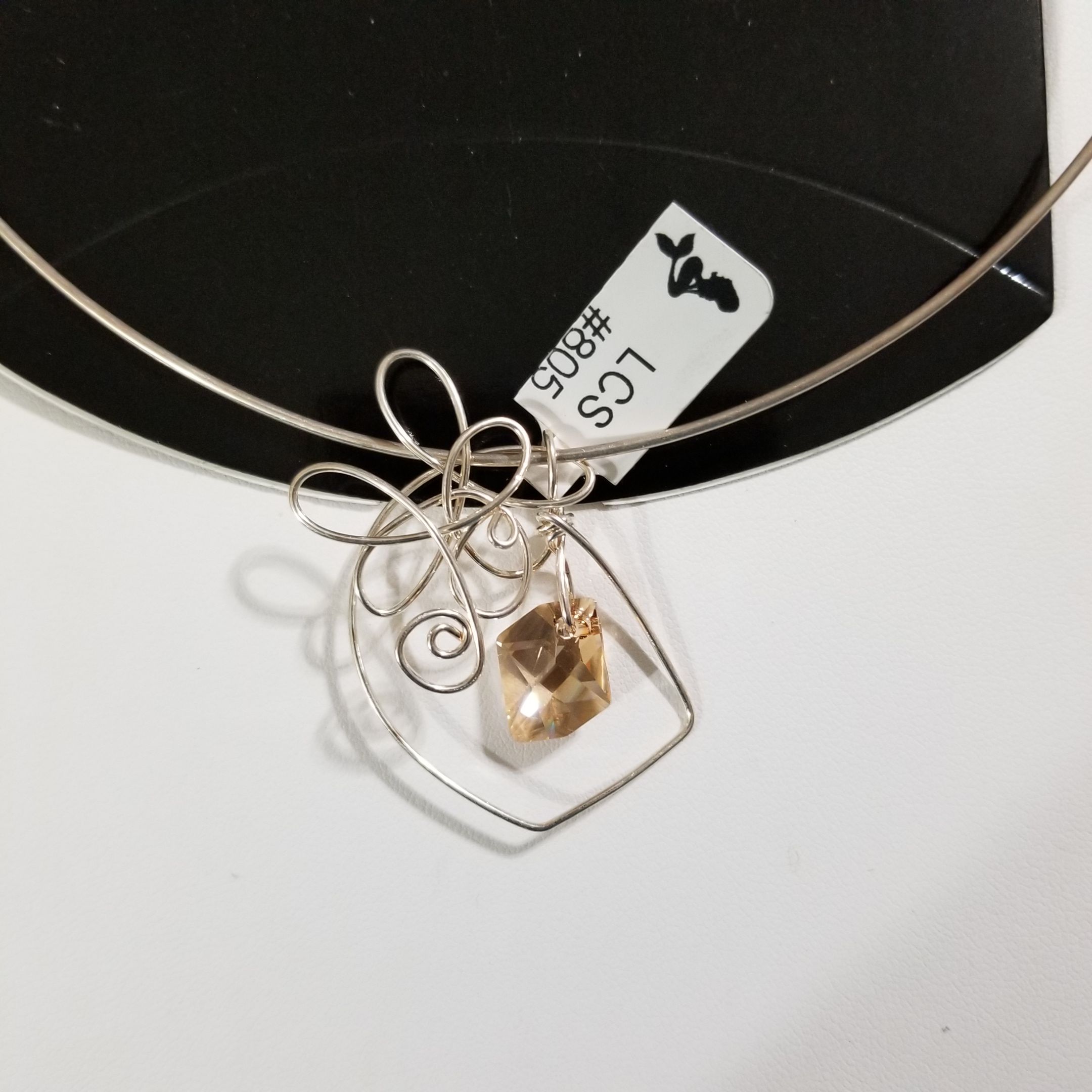 Handmade Wire Art Swarovski Elements Pendant