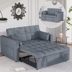 Gray Corduroy Sofa Sleeper 47” 