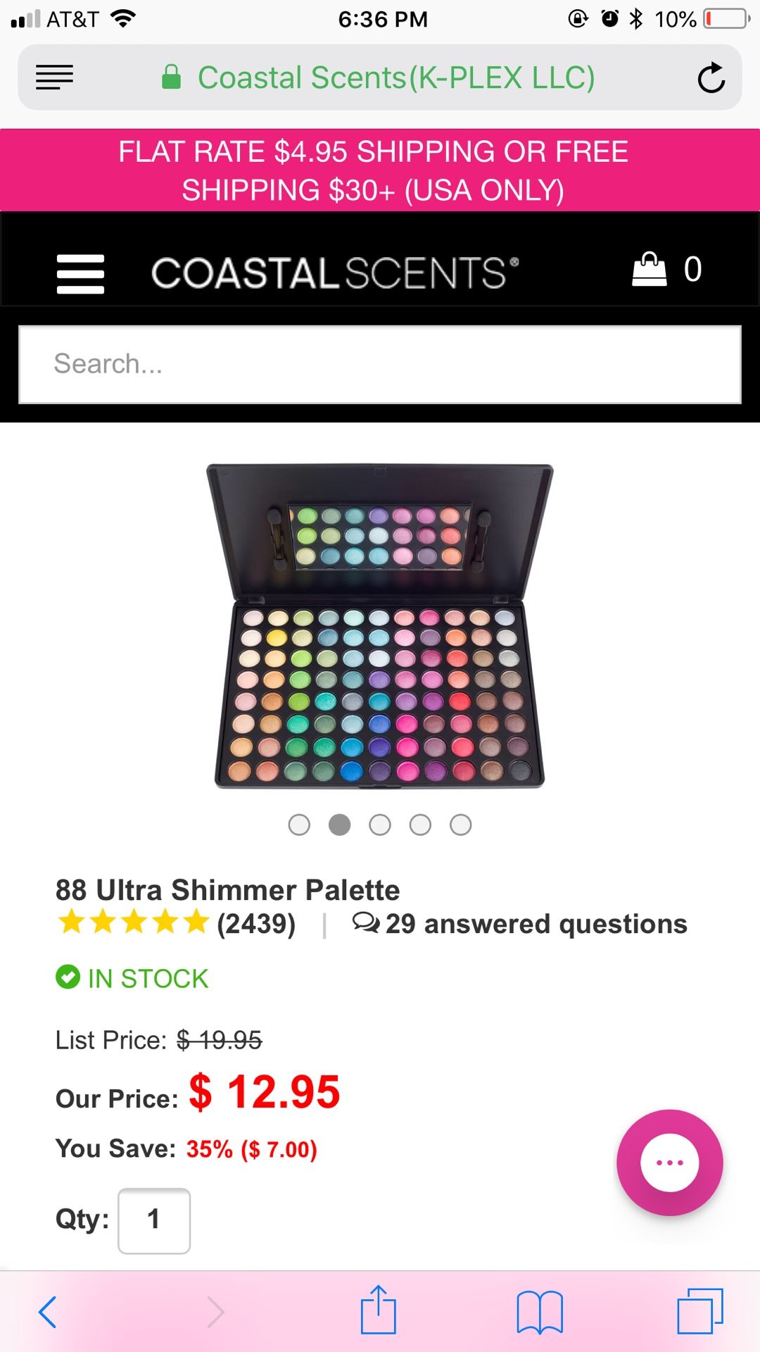 Coastal Scents Shimmer Eyeshadow Palette