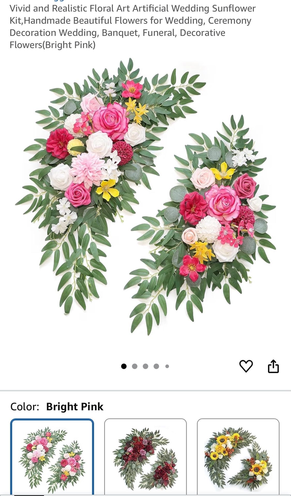 2 Artificial Arch Flower $35