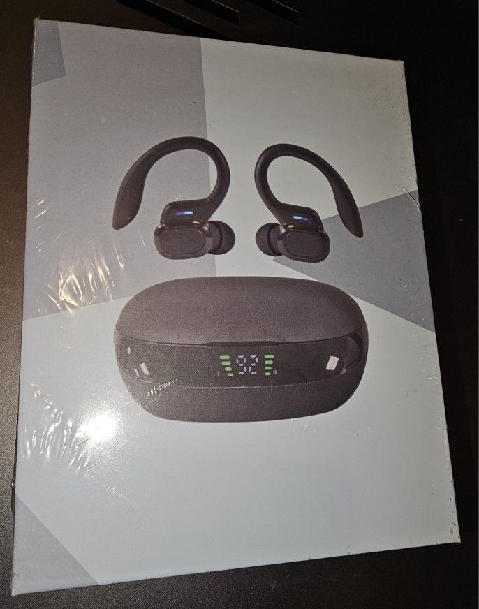 Bluetooth Earhook Headphones Wireless Earbuds -W Charging Case Digital Display 