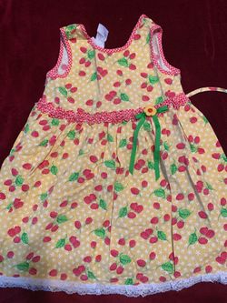 Bonnie Jean size 6 yellow and berry accented girls dress