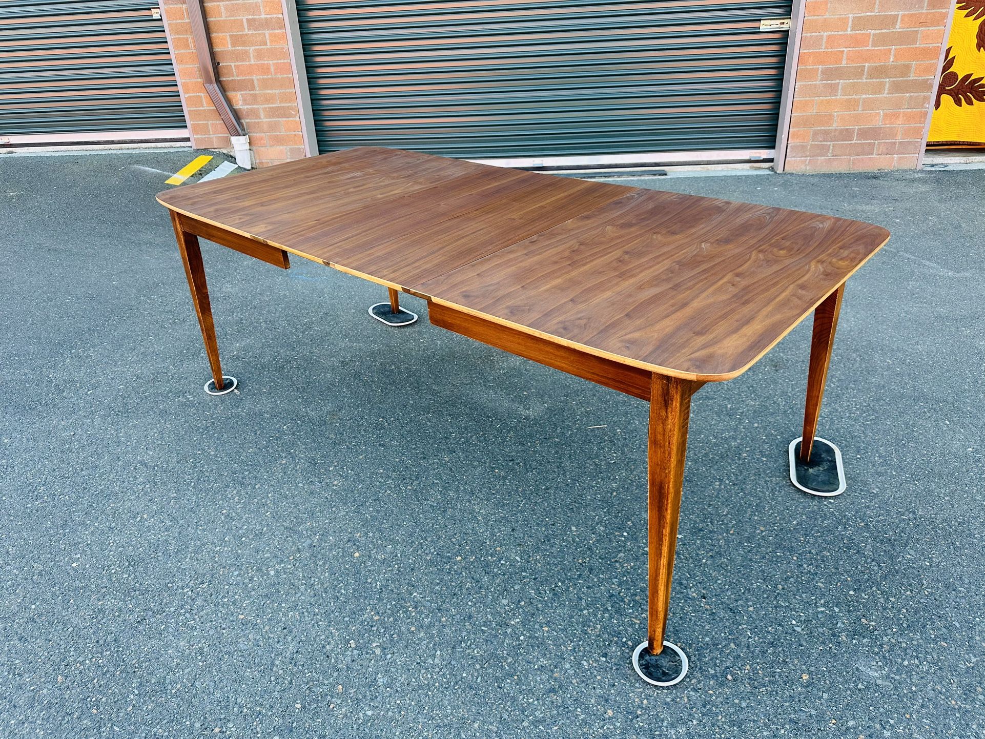Beautiful Mid Century Modern Walnut Dining Table With Two Leaves