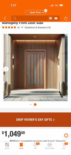 36 in. x 80 in. Reversible Frosted Glass Modern Exterior Unfinished Mahogany Front Door Slab