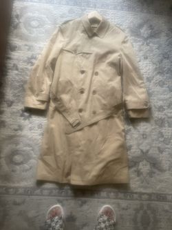 Vintage 70s  Men Christian Dior Monsieur Trench Coat Sz 42R Slim Fit