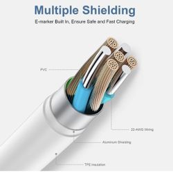 Apple USB C to USB C Charging Cable 6ft 60W 3Pack [Apple MFi Certified], Type C to Type C Fast Charger Cord Compatible for iPhone 15/15 Pro/15 Pro Max